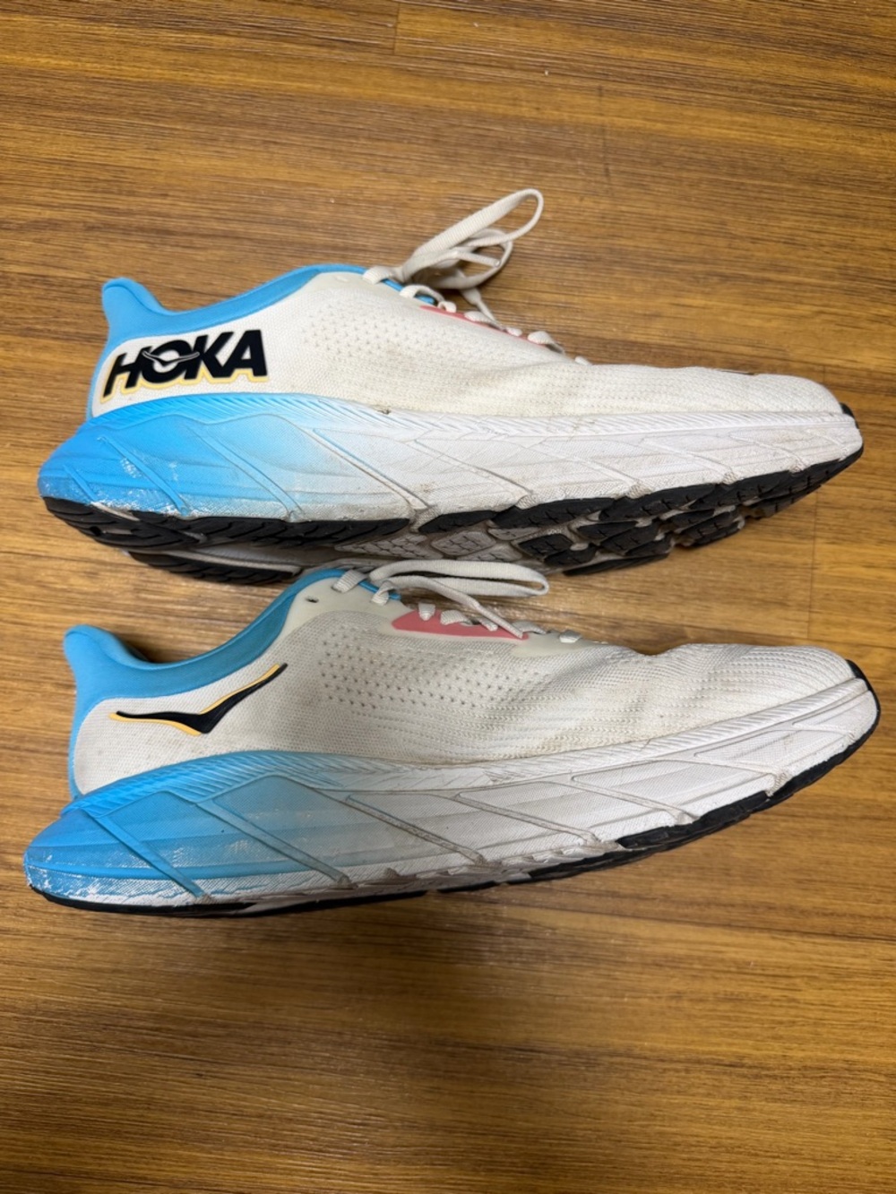 HOKA Women's White, Blue & Pink Athletic Running Shoes | Size 10 - Picture 3 of 6